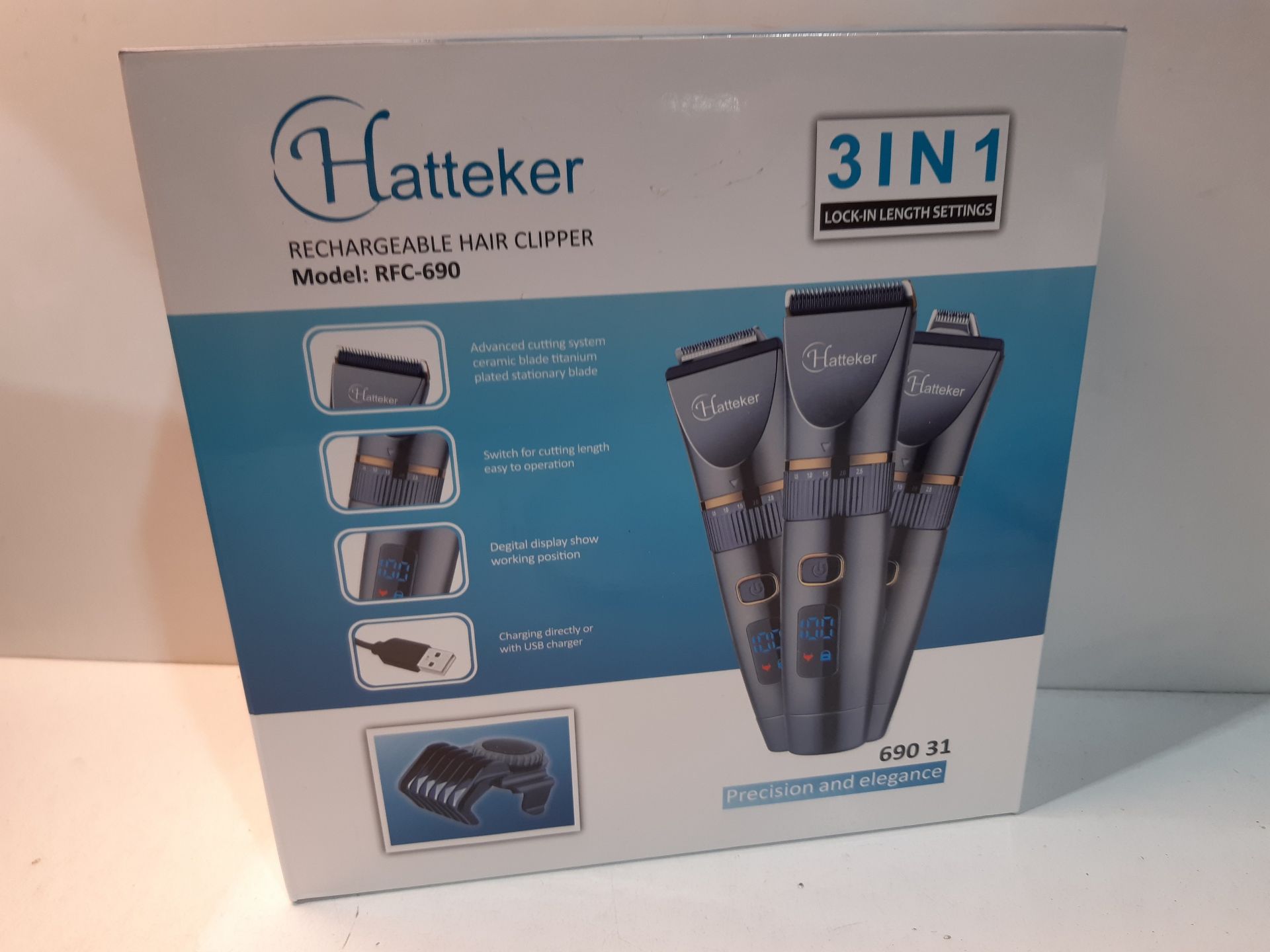 RRP £32.29 Hatteker Beard Trimmer Hair Clipper Professional Cordless - Image 2 of 2