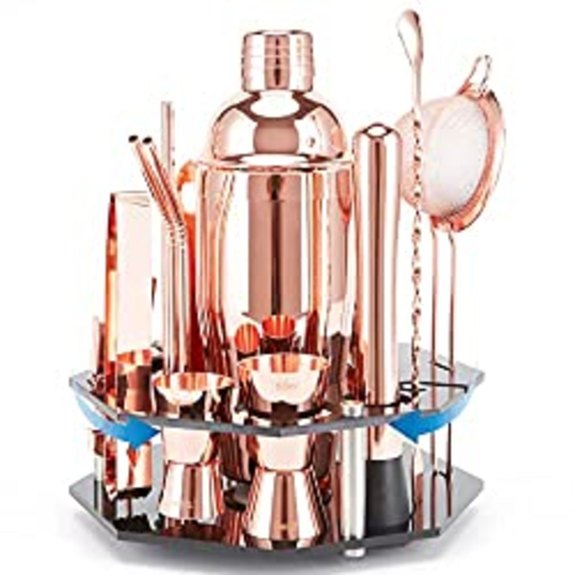 RRP £32.90 Gienxias Cocktail Shaker Set with Rotating Stand