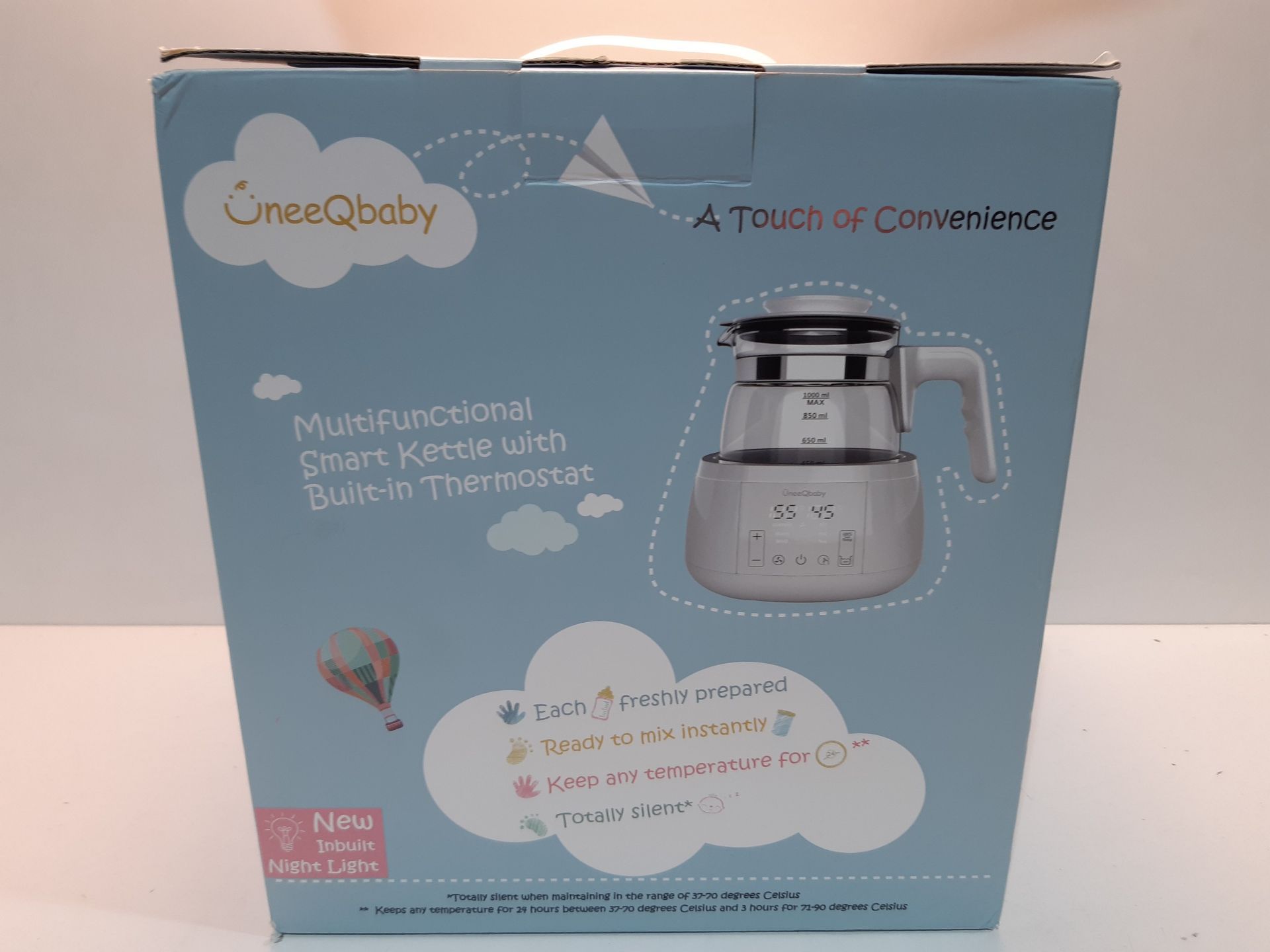 RRP £57.95 neeQbaby Baby Formula Kettle - Night Light Function with Built in Thermostat - Image 2 of 2