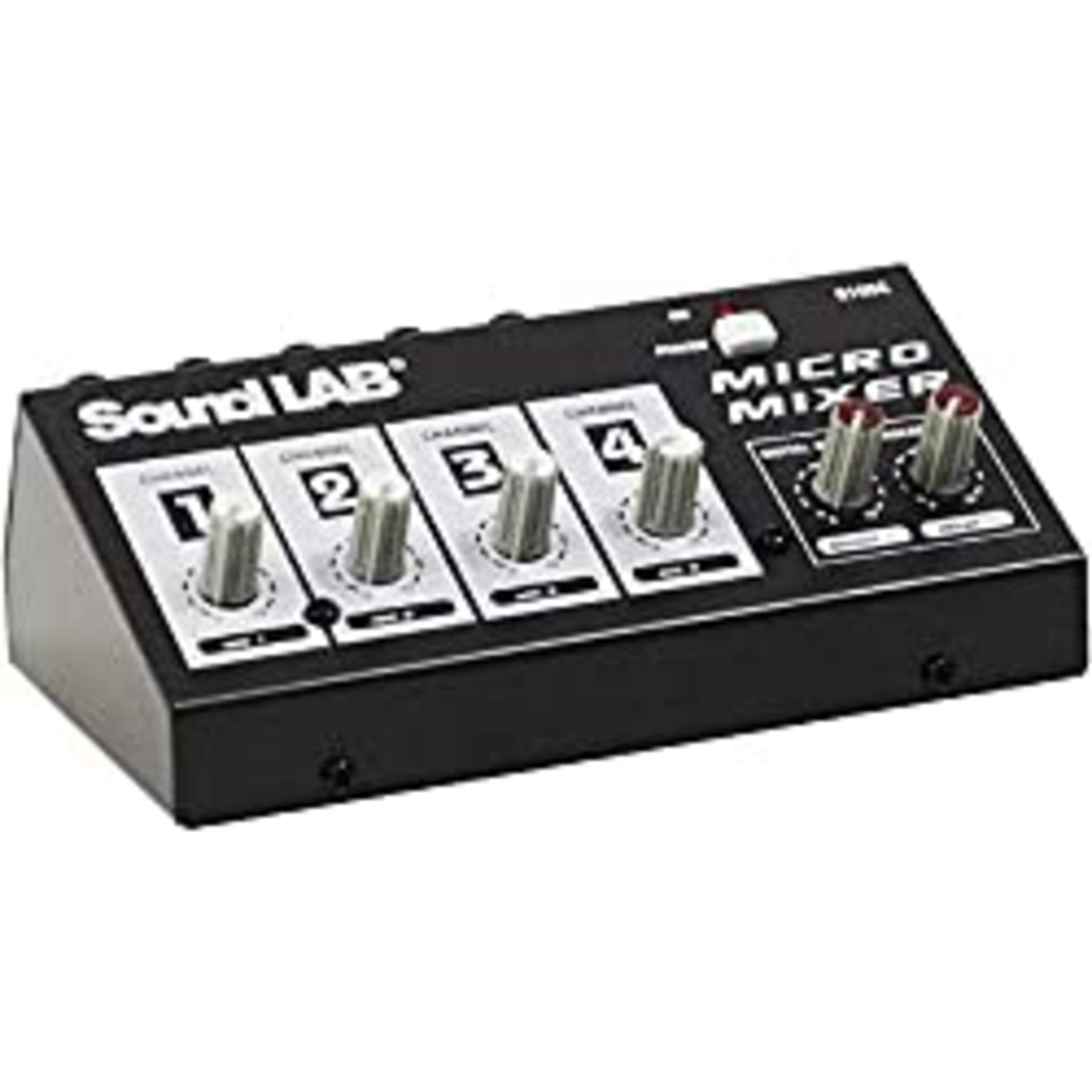 RRP £19.94 Soundlab 4 Channel Mono Microphone Mixer with Effects