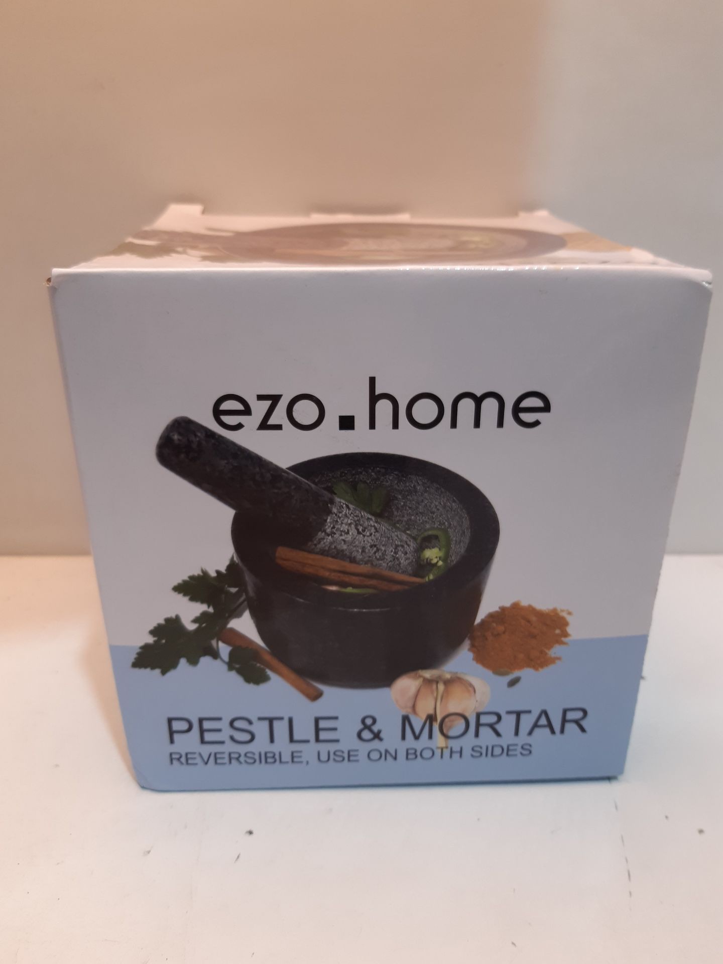 RRP £21.98 Ezo.Home Granite Pestle and Mortar Large Set - Reversible Double Side Use - Image 2 of 2