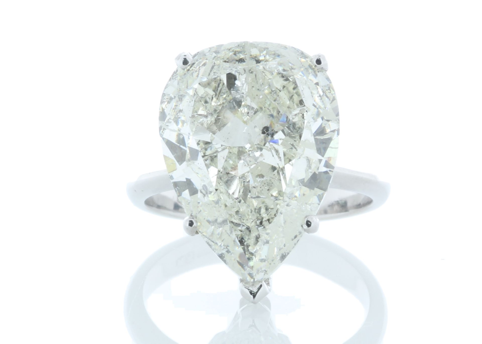 18ct White Gold Pear Shaped Diamond Ring 10.06 Carats - Valued by IDI £175,000.00 - 18ct White