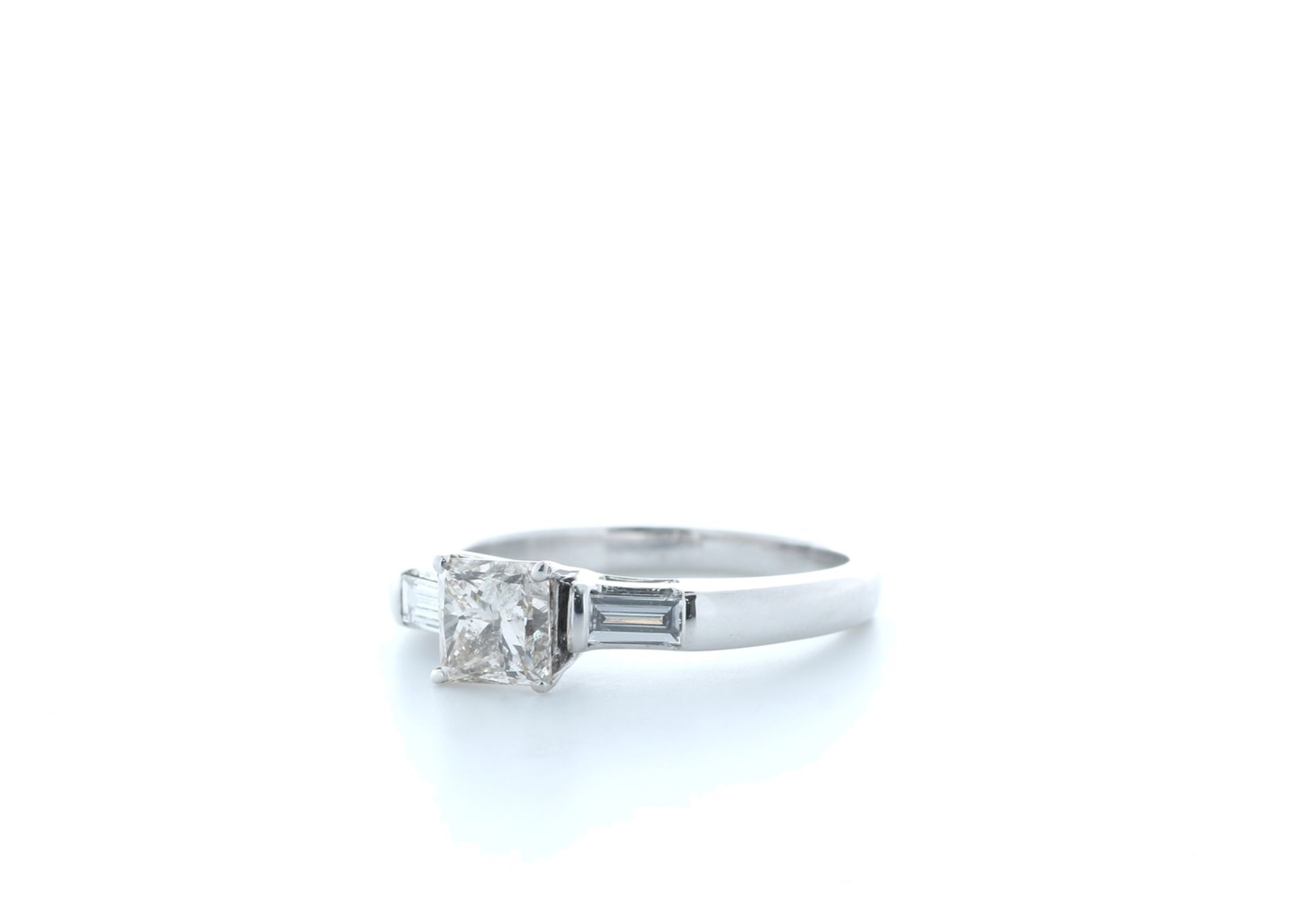 18ct White Gold Princess Cut Diamond Ring 1.20 (1.01) Carats - Valued by IDI £13,000.00 - 18ct White - Image 2 of 5