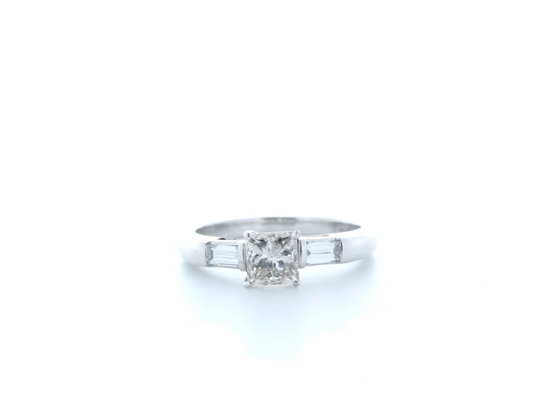 18ct White Gold Princess Cut Diamond Ring 1.20 (1.01) Carats - Valued by IDI £13,000.00 - 18ct White