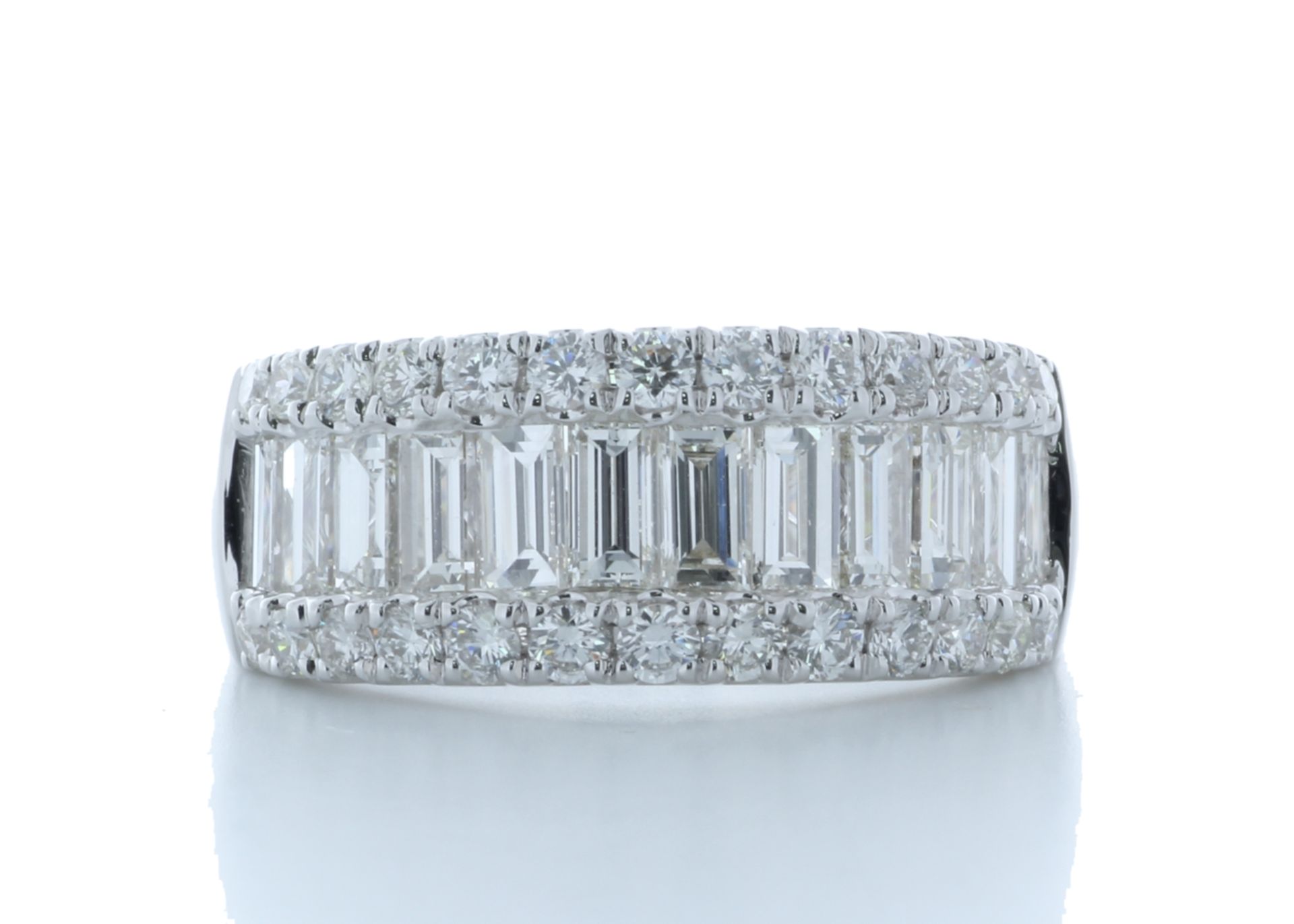 18ct White Gold Channel Set Semi Eternity Diamond Ring 2.34 Carats - Valued by AGI £17,600.00 - 18ct