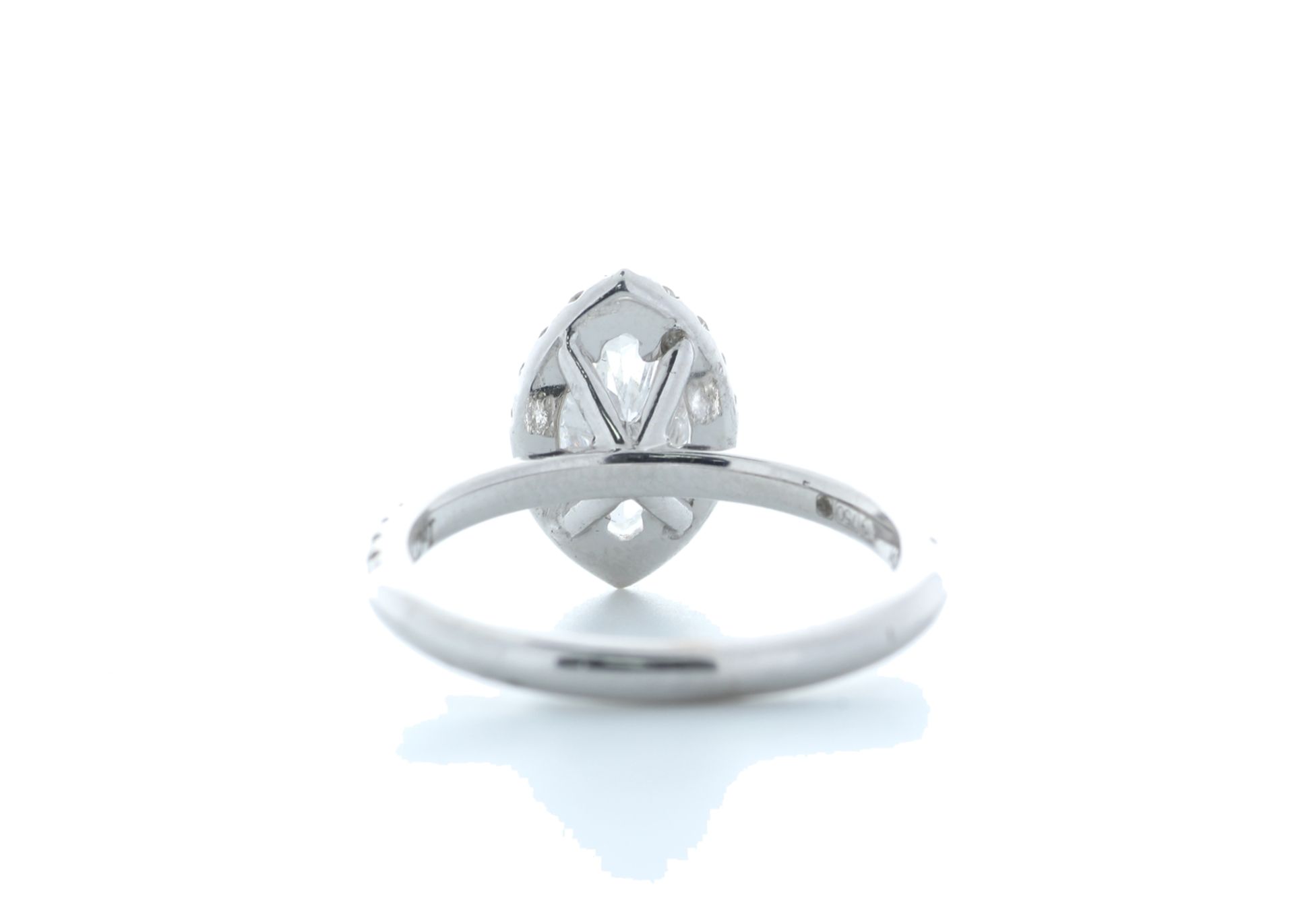 18ct White Gold Marquise Diamond With Halo Setting Ring 1.51 (1.02) Carats - Valued by IDI £13,000. - Image 3 of 5