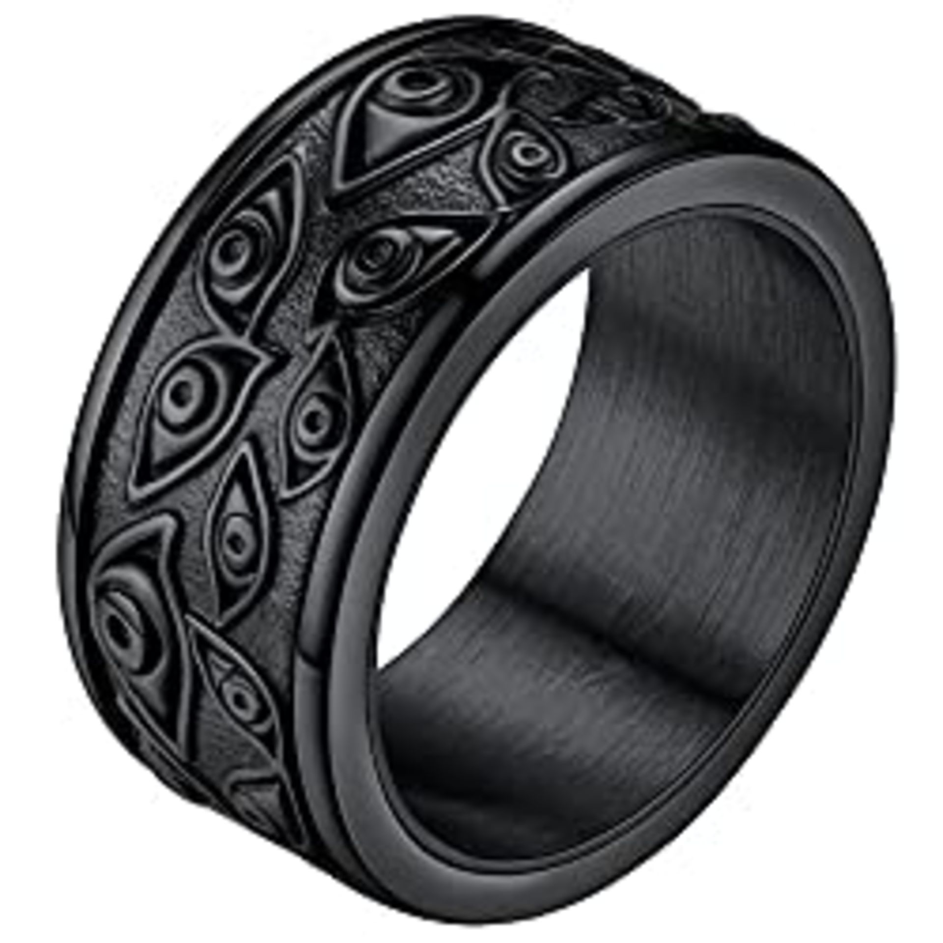 RRP £14.66 Cool Mens Rings Spinner Band 10MM Gothic Eye of God