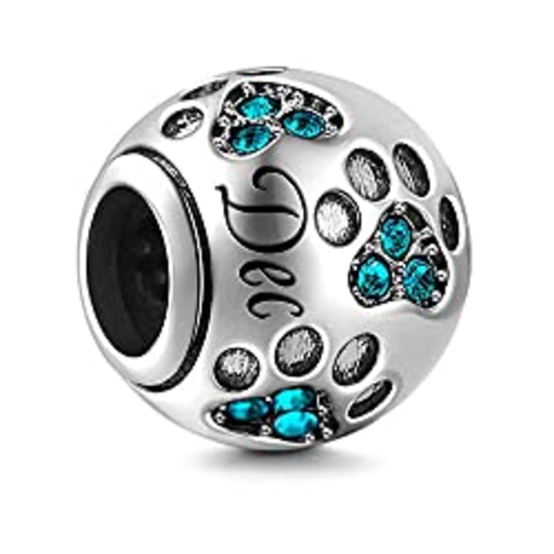 RRP £9.98 Birthstone Charm for Charms Bracelet Dog Paw Jan-Dec