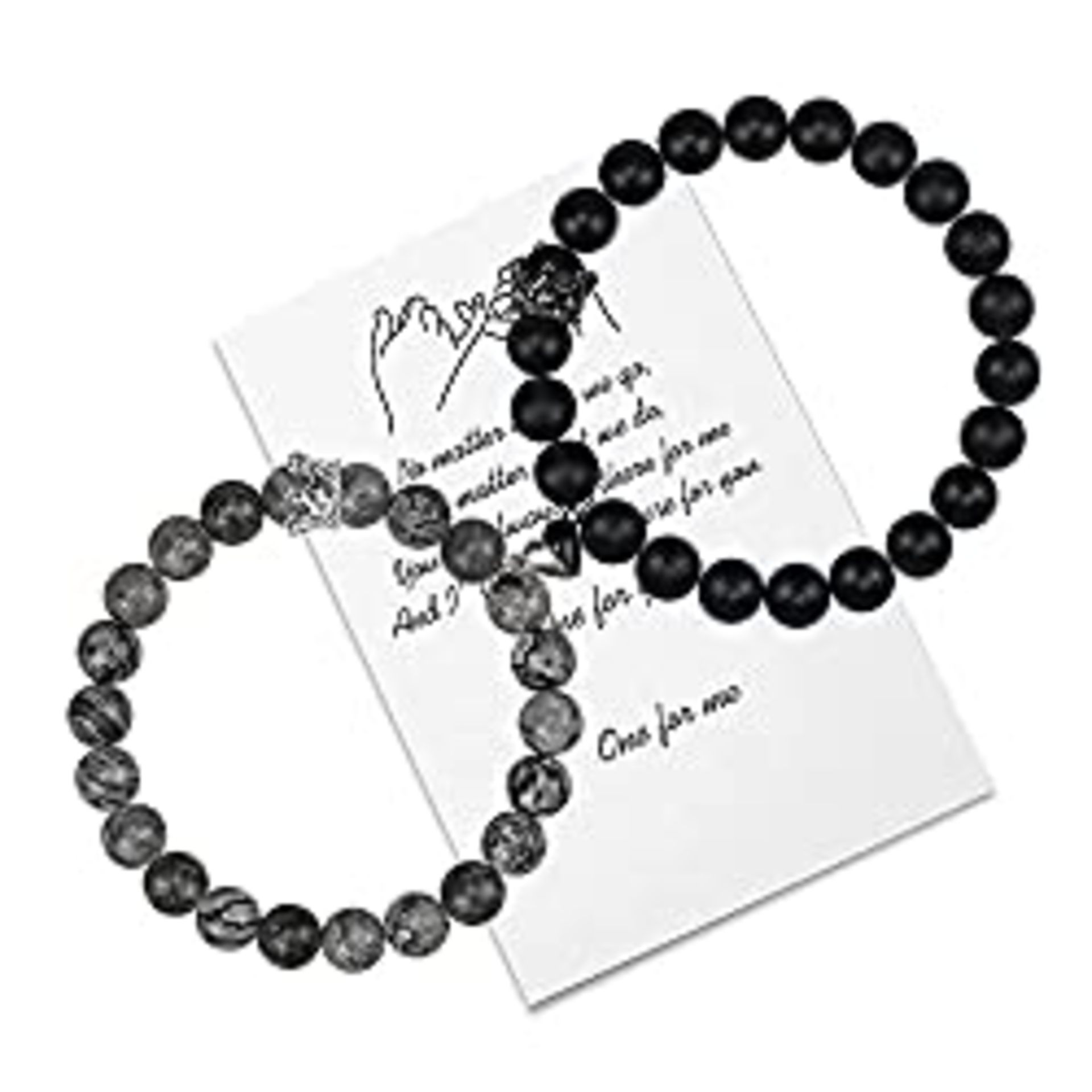 RRP £13.40 Crown Couple Love Heart Magnetic Bead Bracelets with