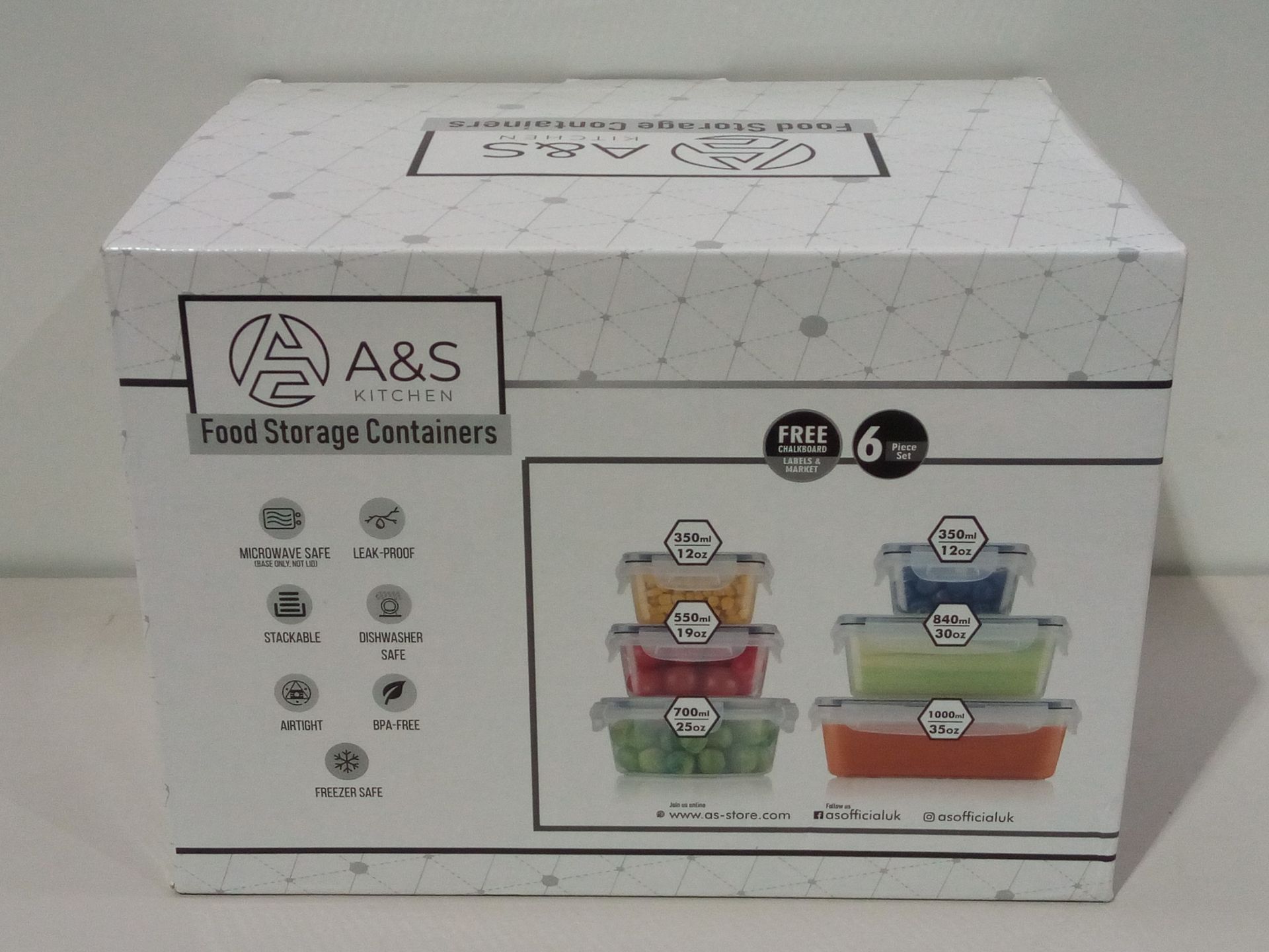RRP £14.96 A&S Kitchen Airtight Food Storage Containers - Image 2 of 2