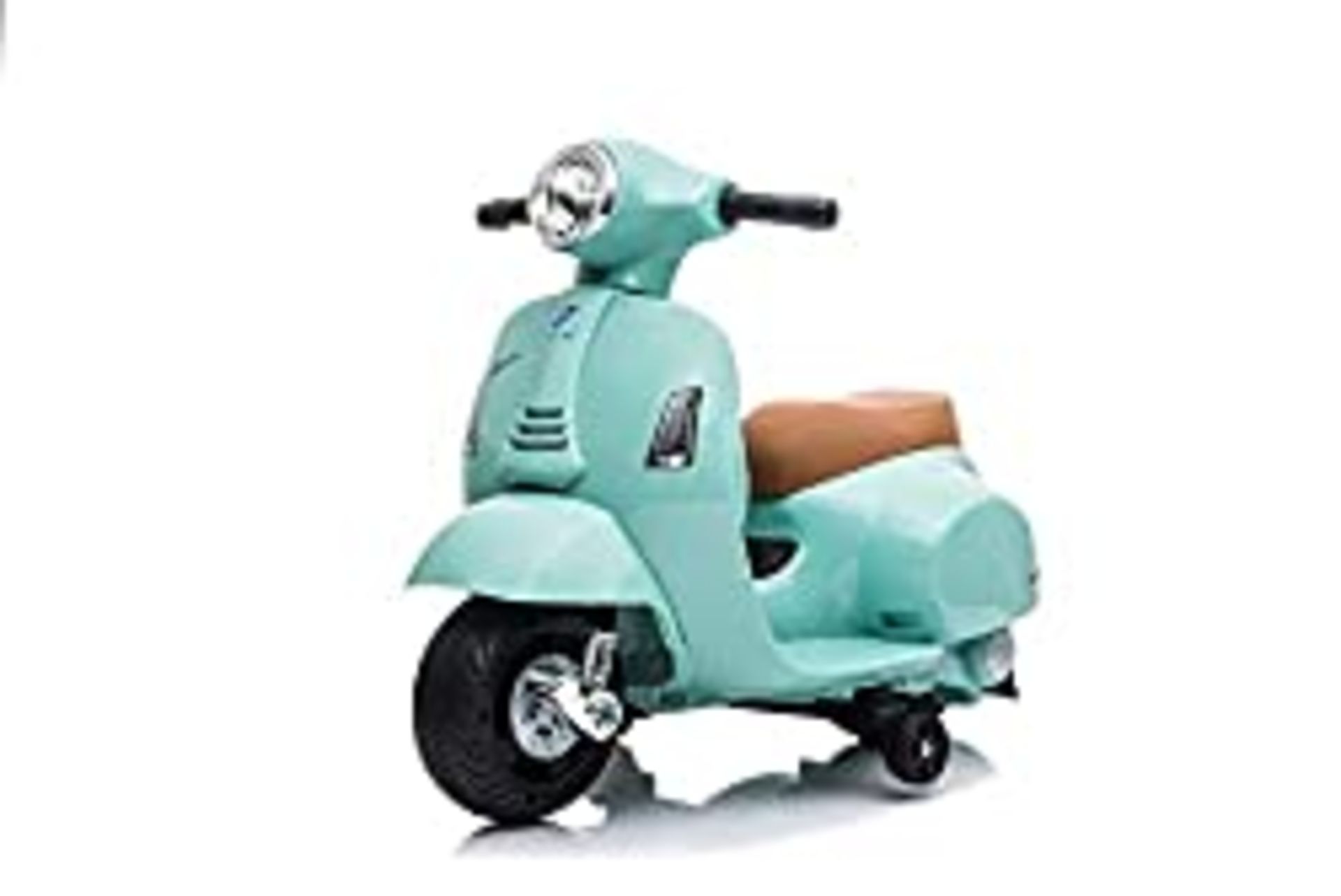 RRP £69.98 Vespa GTS Licensed 6V Ride On Scooter Bike with Training Wheels (TURQUOISE)