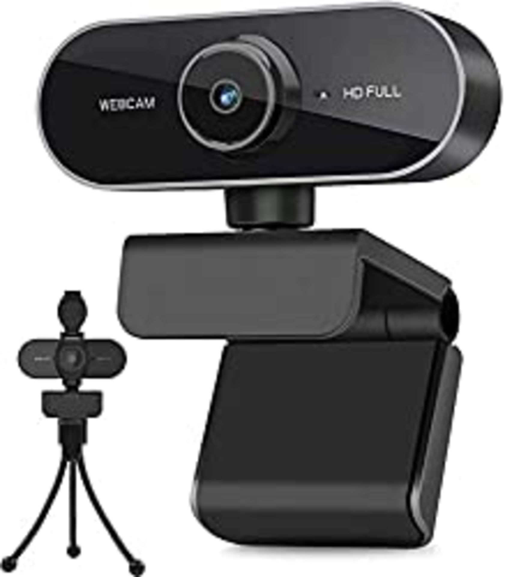 RRP £22.78 Webcam with Microphone and Tripod for PC