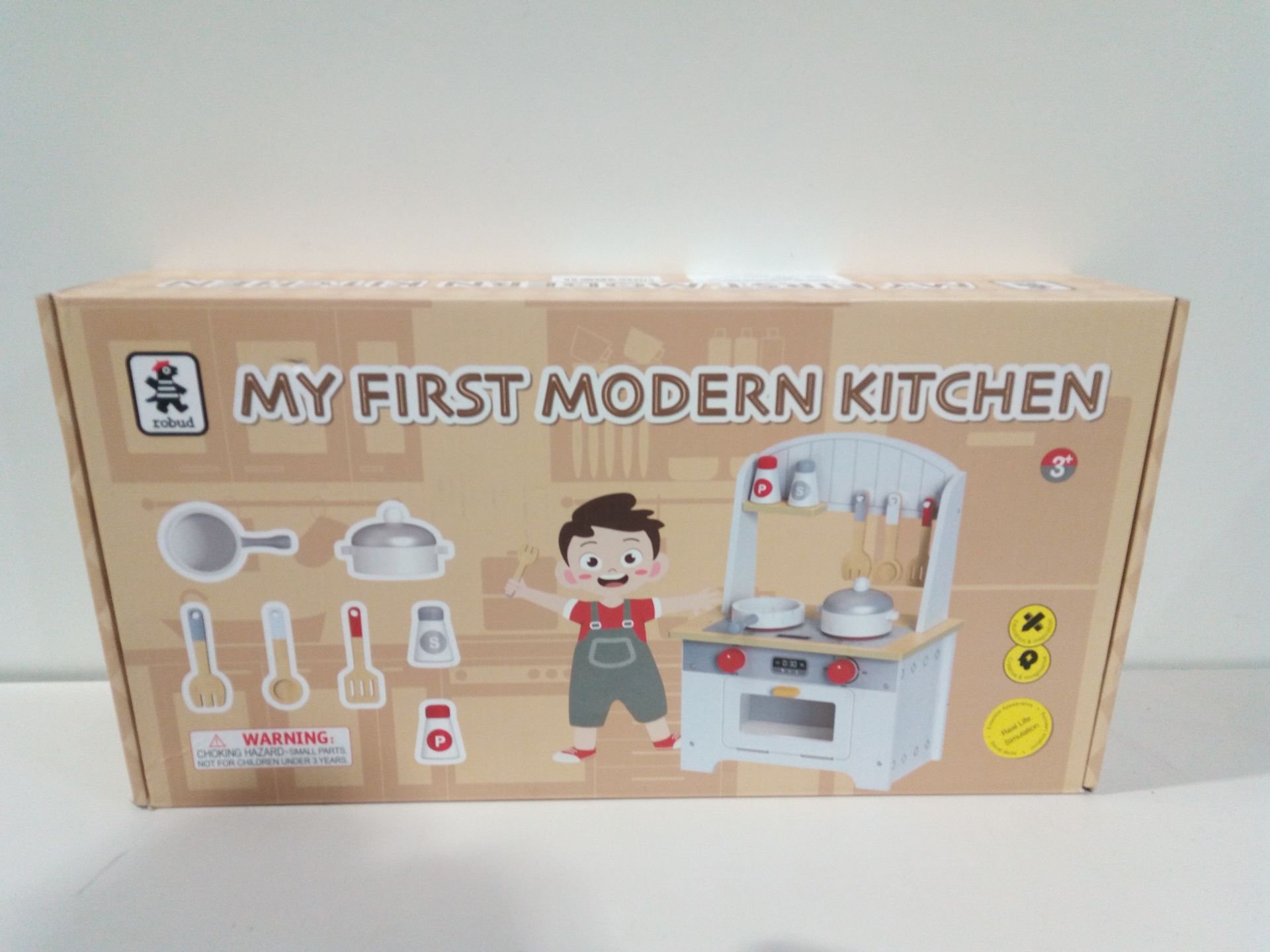 RRP £35.99 ROBUD Toddler Toy Kitchen Play Sets Wood Realistic - Image 2 of 2