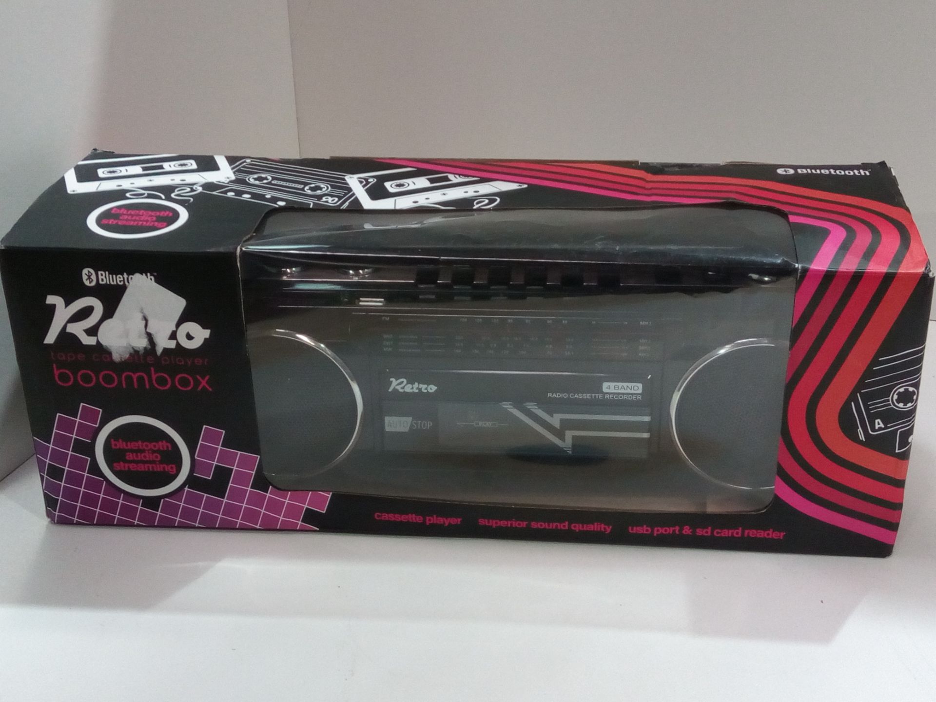 RRP £28.00 Cassette Boombox Black - Image 2 of 2