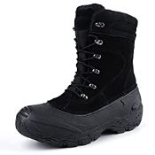 RRP £19.99 Knixmax Men Winter Snow Boots Fur Lined Anti-Slip Waterproof