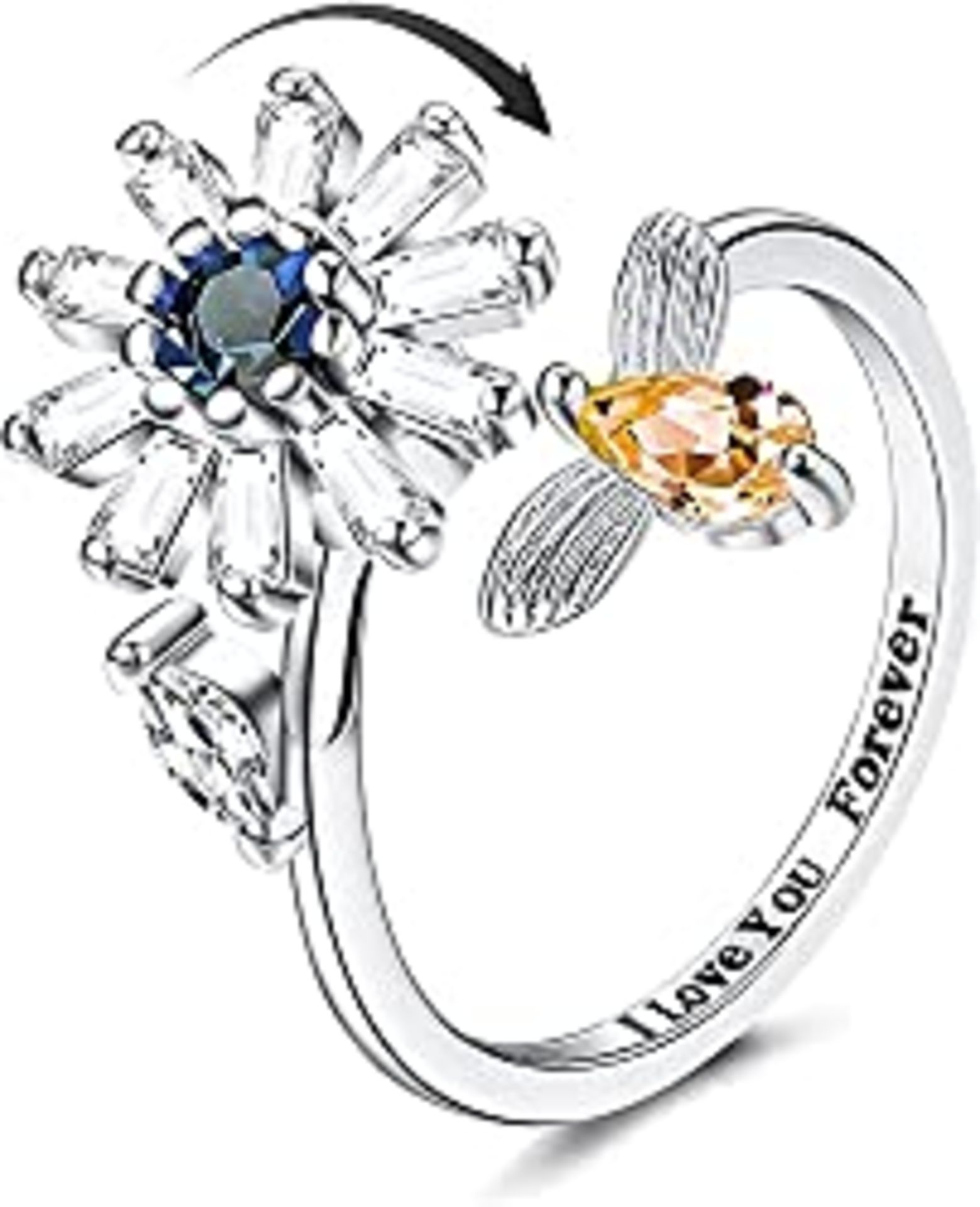 RRP £14.99 MILACOLATO 925 Sterling Silver Fidget Ring for Women