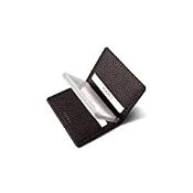 RRP £47.00 Lucrin - Slim Credit Cards Holder - Burgundy - Granulated Leather