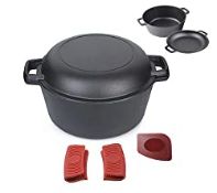 RRP £36.95 Pinnacle Cookware 4.73 Litre / 5 Quart Pre-Seasoned