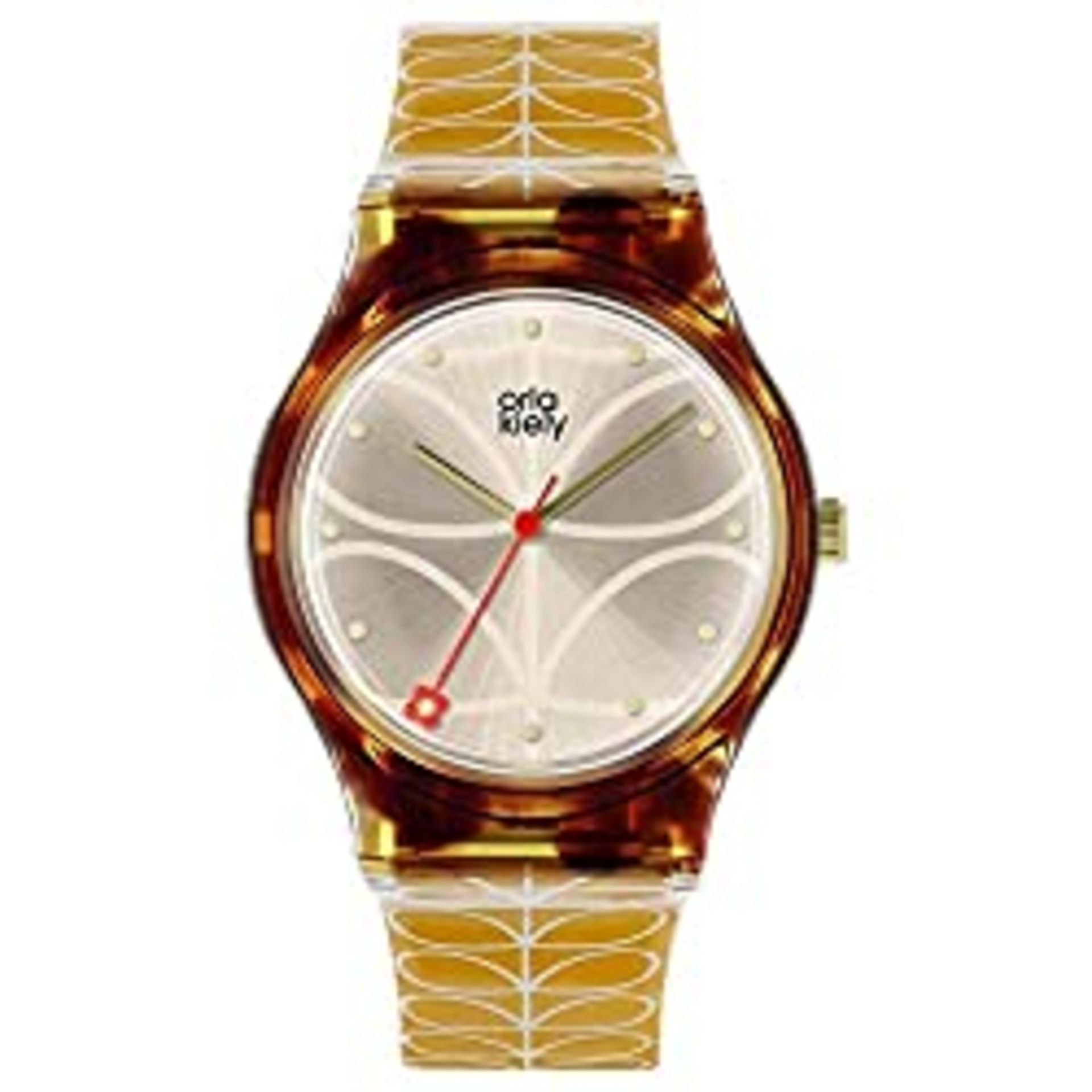 RRP £19.99 Orla Kiely Unisex Adult Analogue Classic Quartz Watch with Plastic Strap OK2222