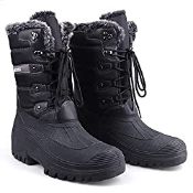 RRP £19.99 Knixmax Women Winter Snow Boots Fur Lined Anti-Slip