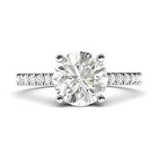 RRP £46.99 Sterling Silver 2CT Classic 4-Prong Simulated Diamond