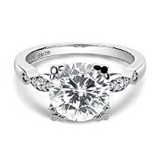 RRP £36.92 Sterling Silver Ring Solitaire Cubic Zirconia Engagement