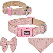 RRP £14.99 YUDOTE Dogs Collar Bowtie Bandana and Owners Wristband