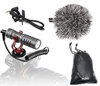 RRP £29.80 Movo VXR10GY Universal Video Microphone with Shock Mount