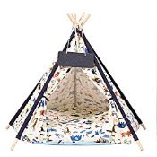 RRP £32.99 BingoPaw Pet Teepee Dog and Cat Bed with Removable Cushion