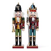 RRP £27.98 THE TWIDDLERS - 2 Christmas Wooden Nutcracker Soldier