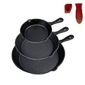 RRP £25.94 Pinnacle Cookware Pre-Seasoned Cast Iron Skillet/Frying