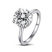 RRP £37.99 AINUOSHI 4 Ct Round Cut CZ Simulated Diamond Solitaire