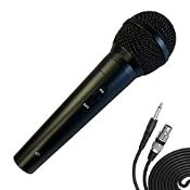 RRP £19.94 Professional Dynamic Karaoke Vocal Microphone with Cable. Metal Body Black