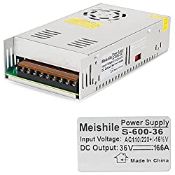 RRP £36.06 MEISHILE DC 36V 16.6A 600W Switching Power Supply 110/220V