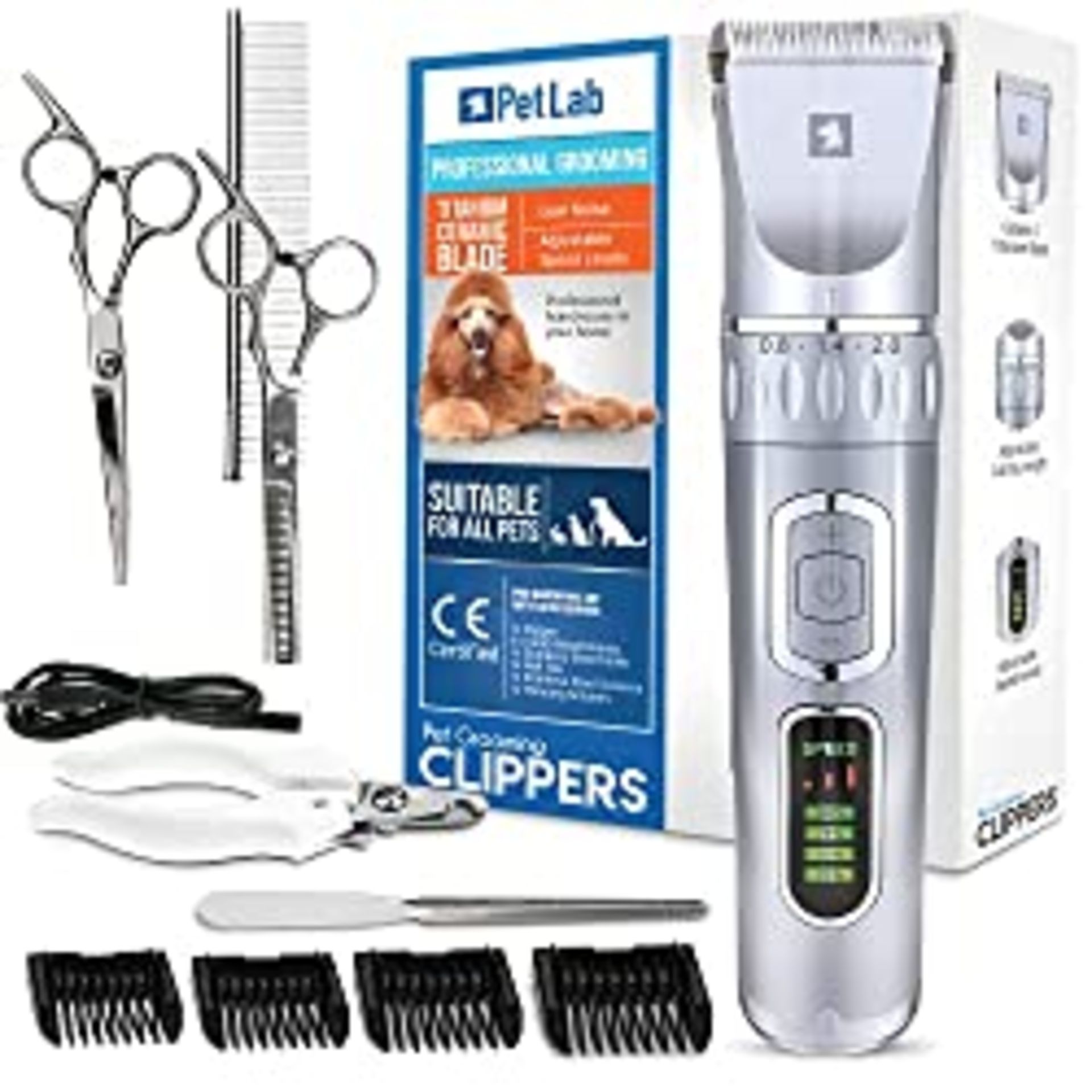 RRP £31.98 PetLab Dog Clippers Professional Dog Grooming Kit for