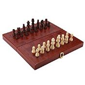 RRP £10.10 Chess Board Set Children Portable Chess Checkers with