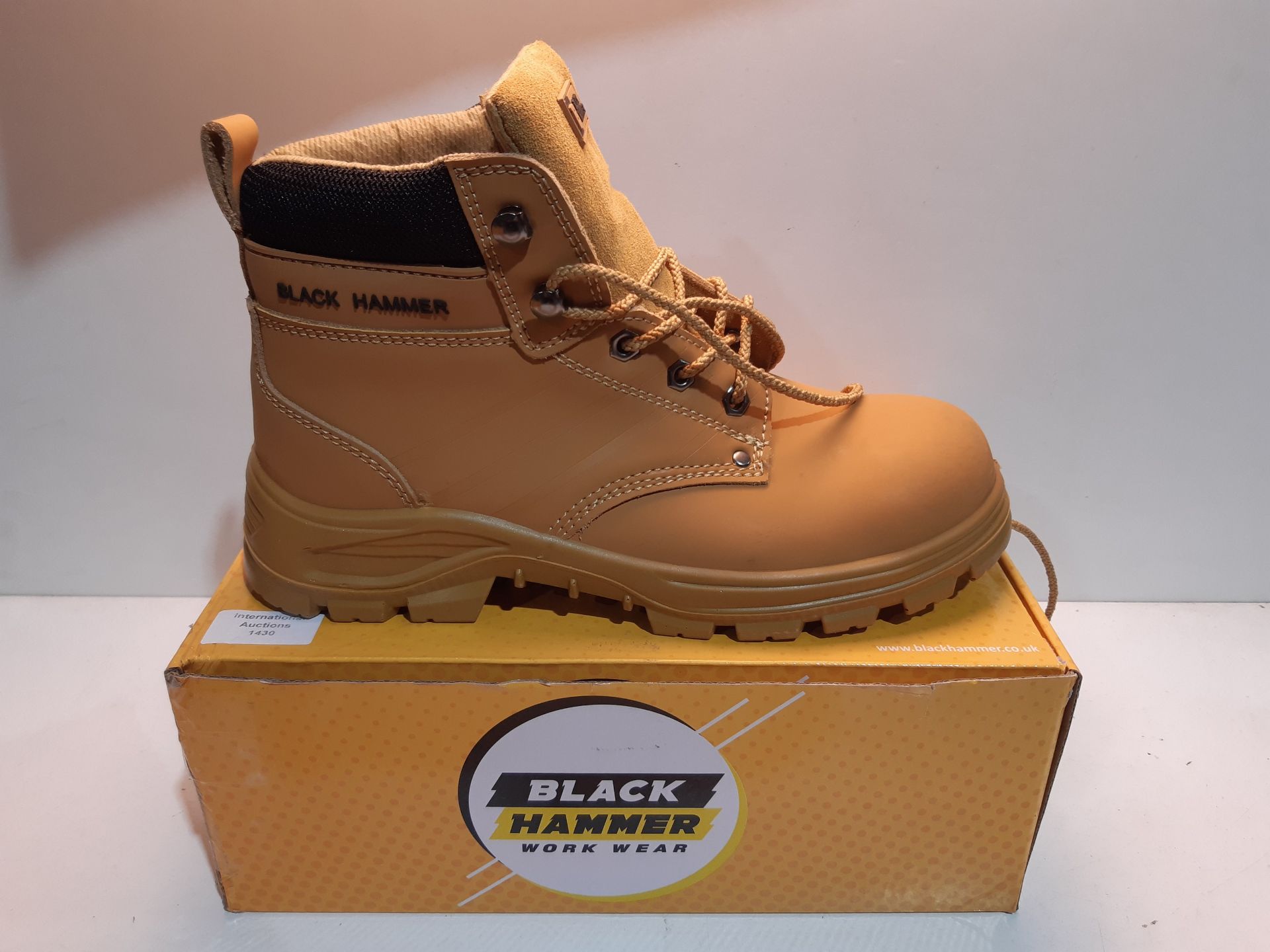 RRP £45.59 Black Hammer Mens Leather Safety Boots Steel Toe Cap - Image 2 of 2