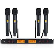 RRP £129.98 XTUGA A400 Metal Material 4-Channel UHF Wireless Microphone
