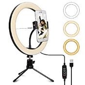 RRP £11.99 WOWLED 10 inch LED Selfie Ring Light Zoom Light with
