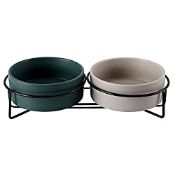RRP £19.99 PETTOM Raised Cat Bowls Ceramic Double Cat Food and