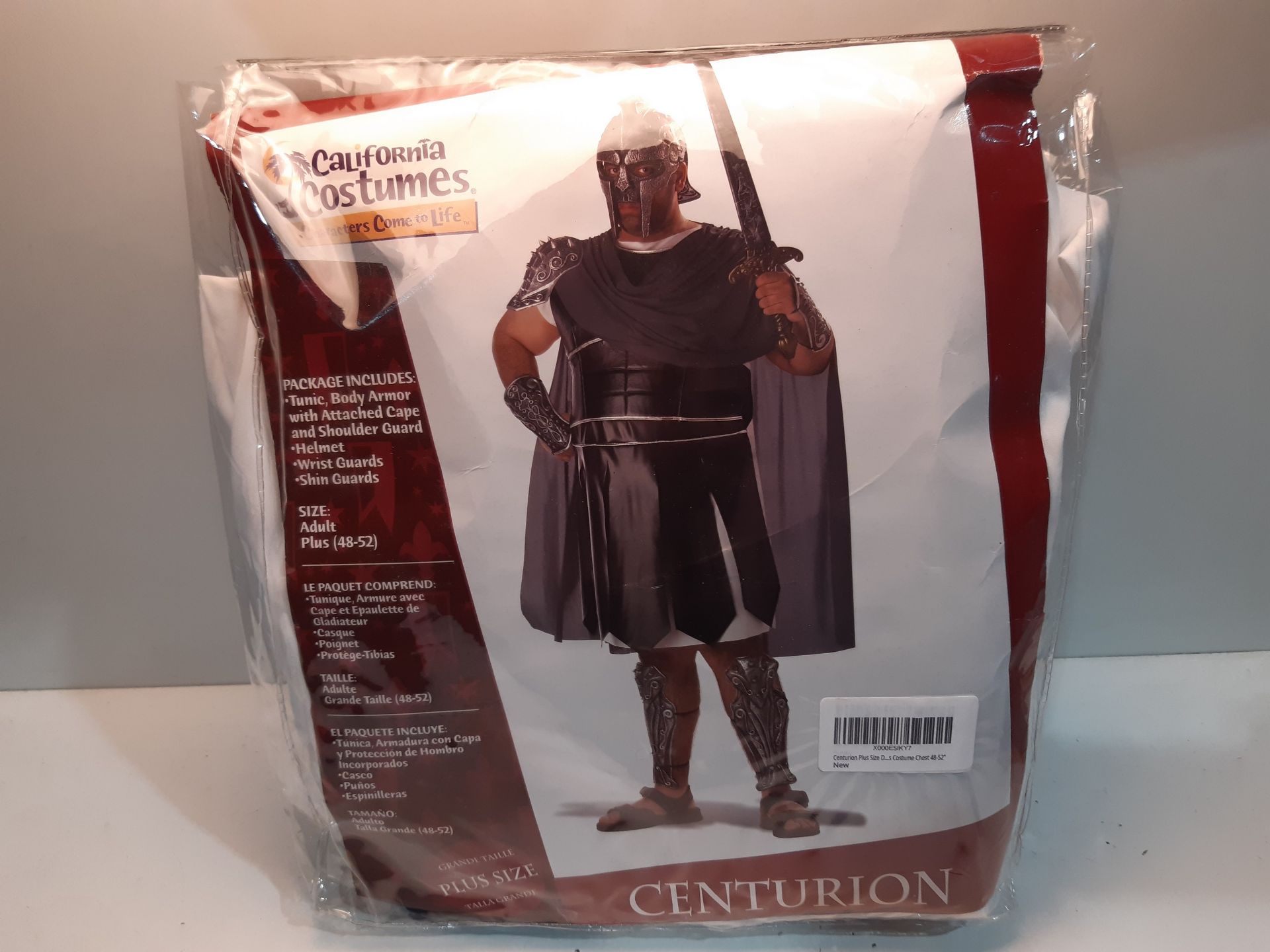 RRP £51.46 Centurion Plus Size Deluxe Roman Fancy Dress Costume Chest 48-52" - Image 2 of 2