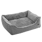 RRP £41.51 FEANDREA Large Washable Dog Bed, Removable Cover, Cuddly Dog Sofa, Grey PGW11GG
