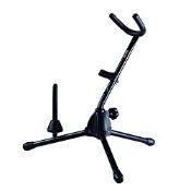 RRP £17.98 Rayzm Alto/Tenor Saxophone Stand with Detachable Flute/Clarinet Holder