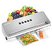RRP £39.98 Bonsenkitchen Vacuum Sealer with Built-in Cutter & Roll Bag Storage