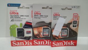 Lot to contain Sandisk SD Cards