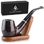 RRP £19.99 Joyoldelf Wooden Tobacco Smoking Pipe Maigret Black