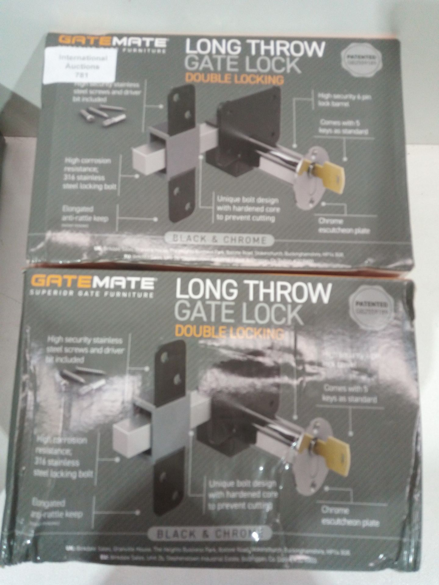 2 x Long Throw Gate Lock by Gatemate