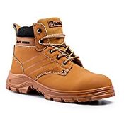 RRP £45.59 Black Hammer Mens Leather Safety Boots Steel Toe Cap