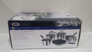 RRP £149.99 Boxed Stellar 5 piece induction pan set