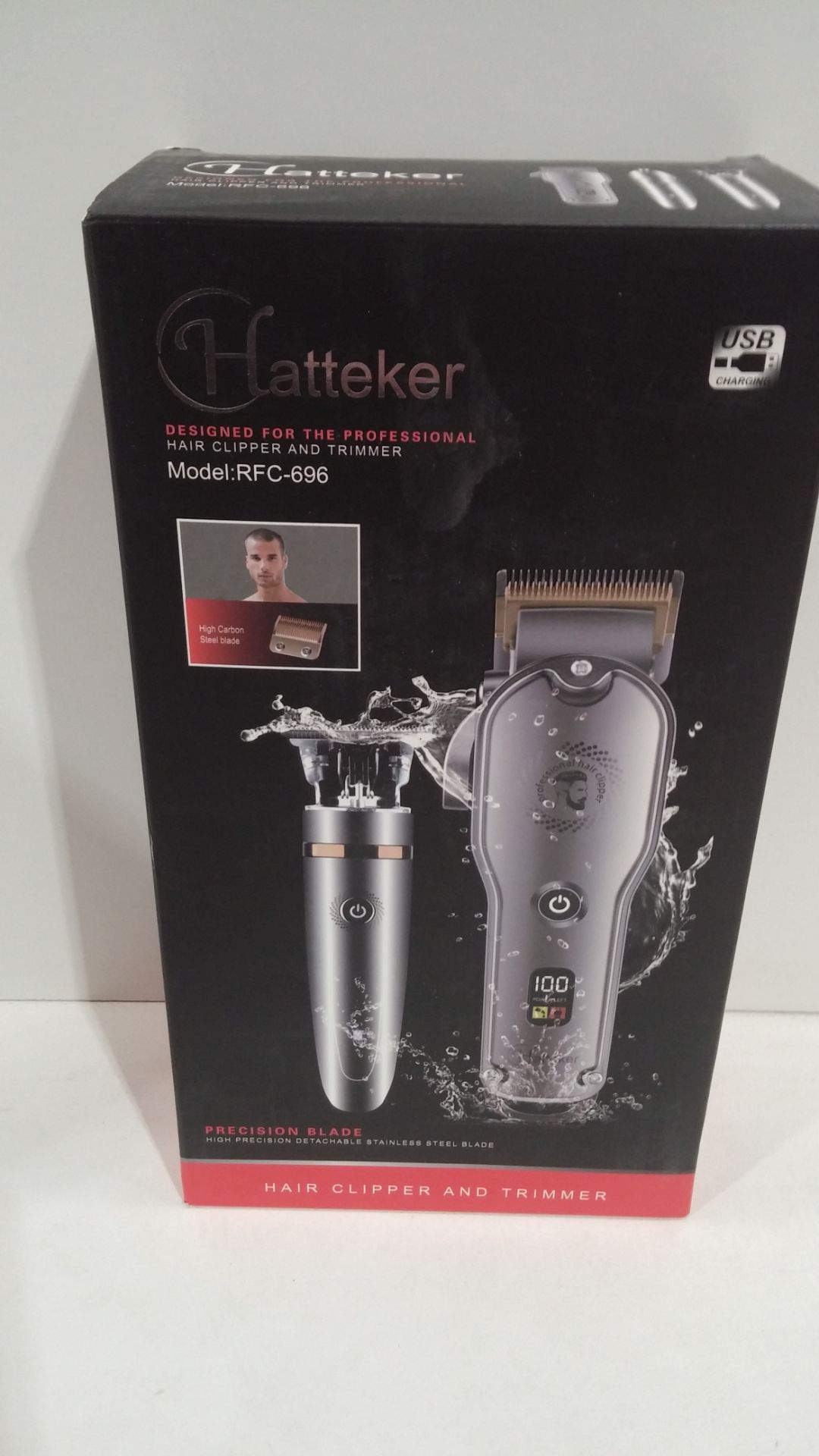 RRP £59.99 Hatteker Hair Clipper Cordless Hair Trimmer Barber - Image 2 of 2